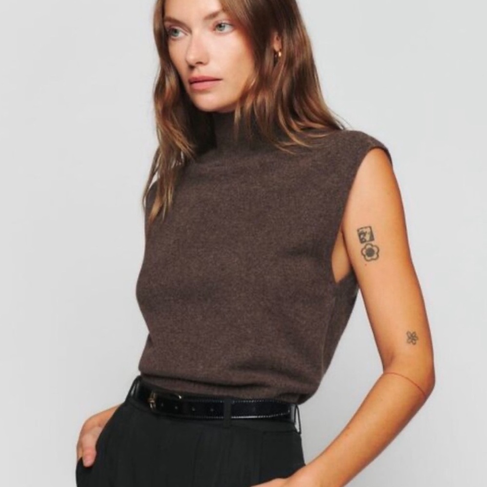 Reformation Arco Chocolate Sleeveless Top